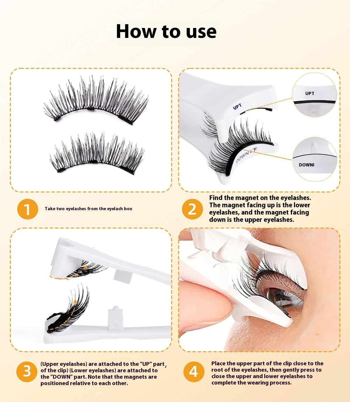 Magnetic Eyelashes Kit with Applicator – No Glue